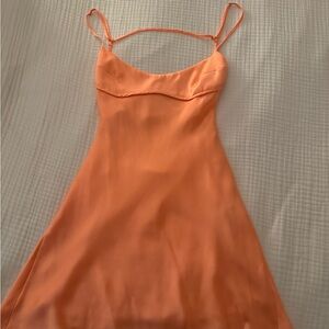 Zara orange satin mini dress size S